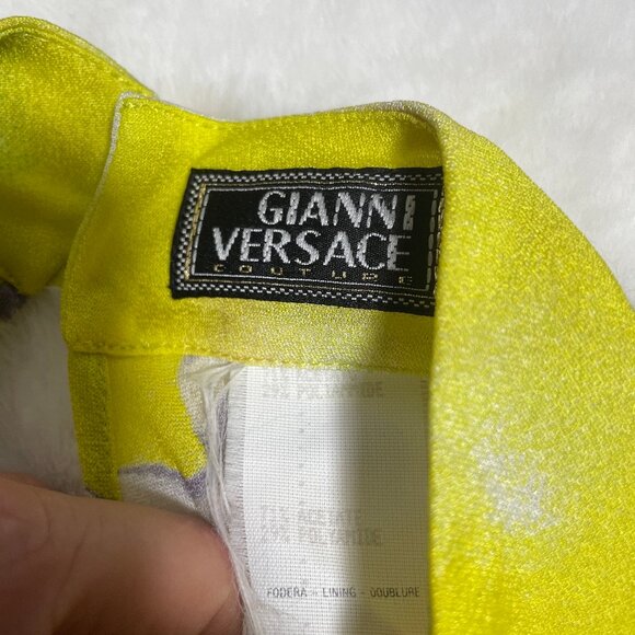 Gianni Versace Sheer Mock Neck Blouse Made in Italy Size Medium - Picture 3 of 10